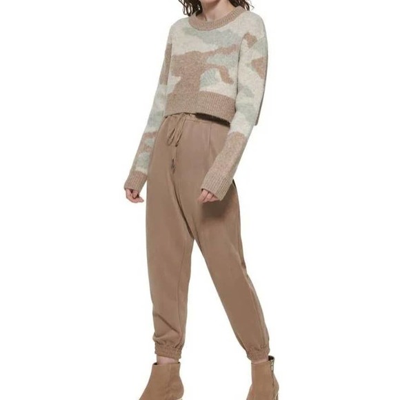 Women's DNKY Camo Camo Pullover Boxy Cropped Sweater Size XL - Picture 8 of 11